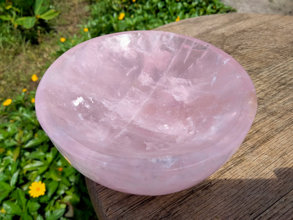 Pink rose quartz bowl