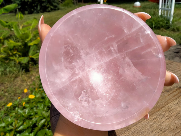 Pink rose quartz bowl