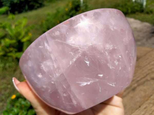 Pink rose quartz bowl