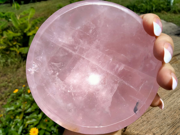 Pink rose quartz bowl