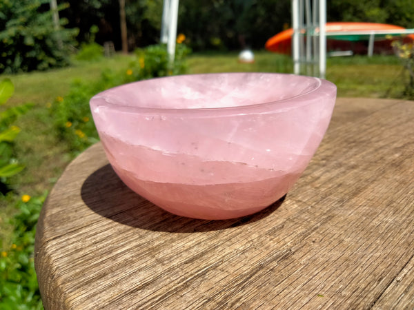 Pink rose quartz bowl