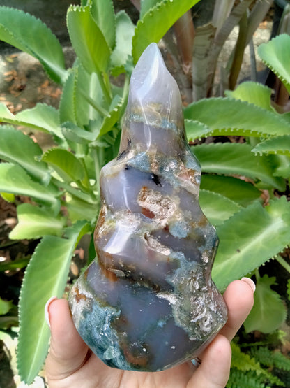 Moss Agate Flame Amazing Quality rock mineral