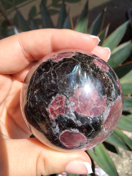 Astrophilite with Garnet