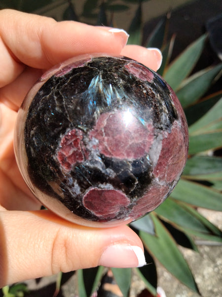 Astrophilite with Garnet