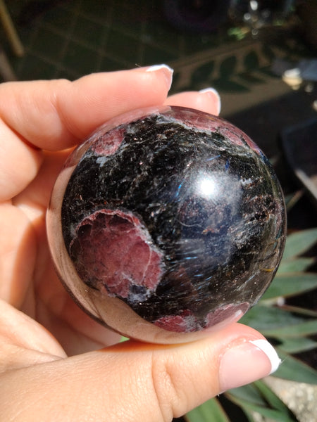 Astrophilite with Garnet