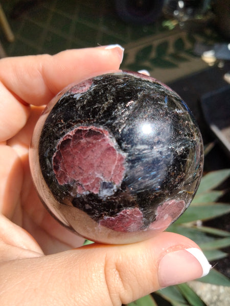 Astrophilite with Garnet