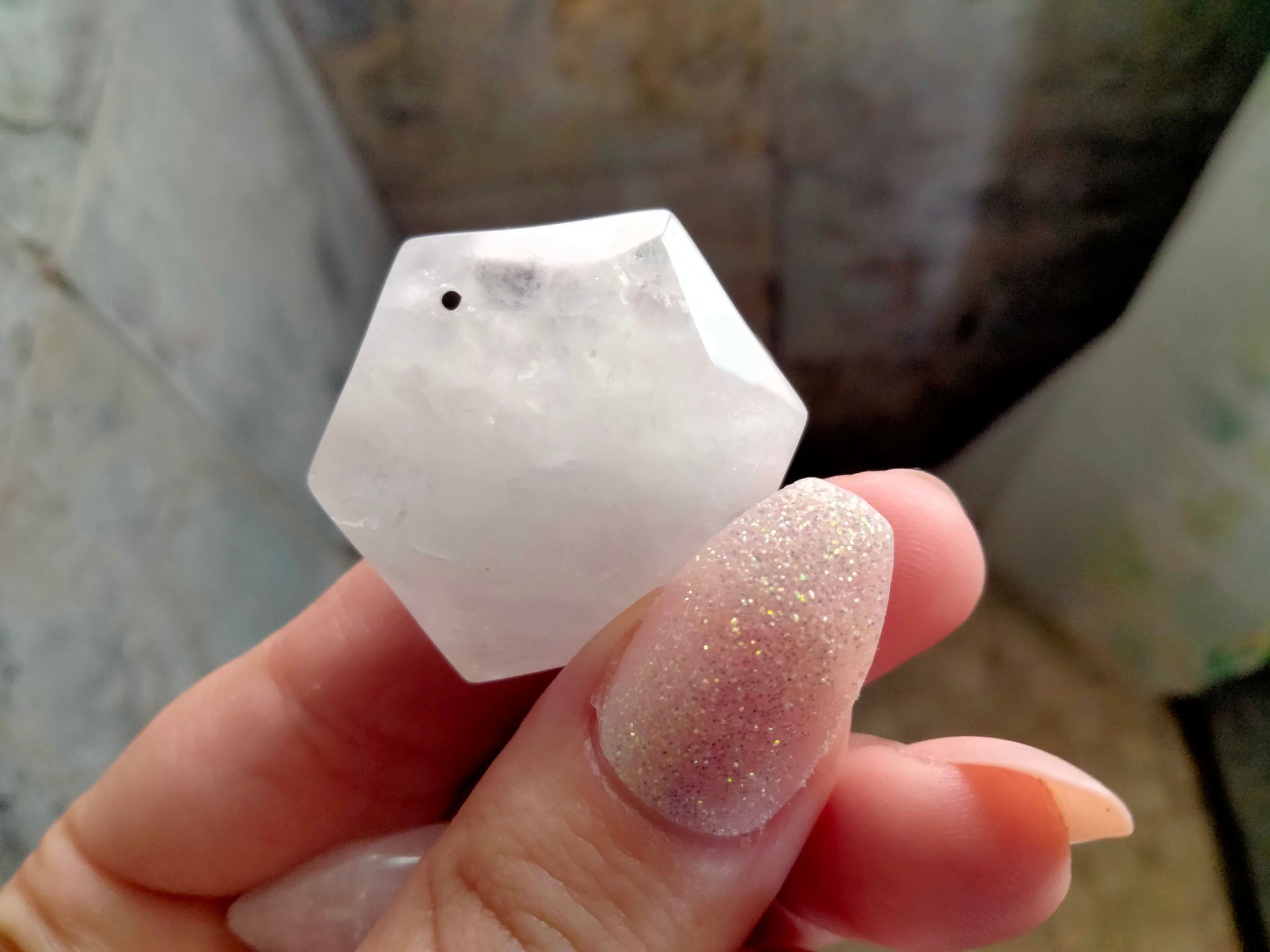 Clear Quartz Crystal Hexagon Pendent