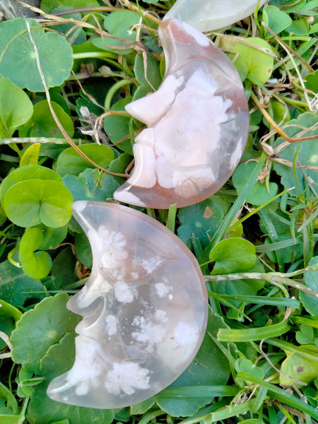 Flower Agate Moon Face