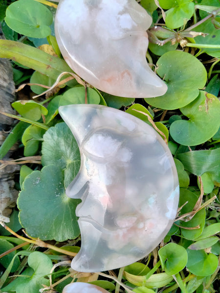 Flower Agate Moon Face