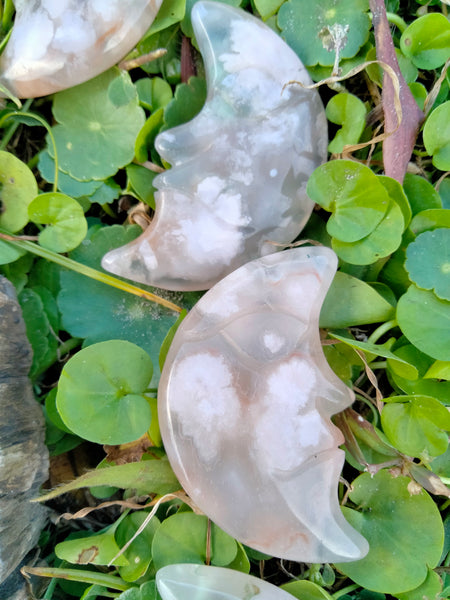 Flower Agate Moon Face