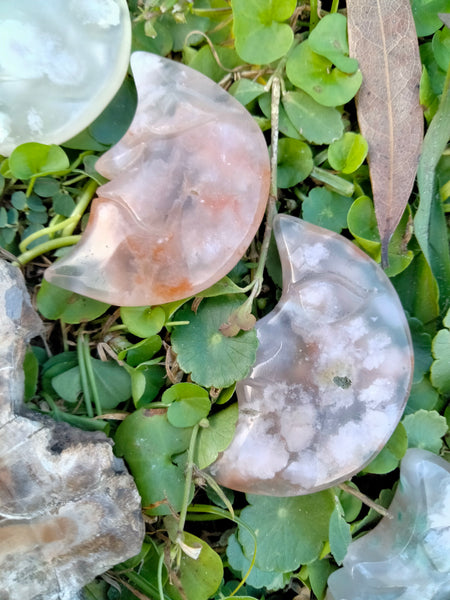 Flower Agate Moon Face