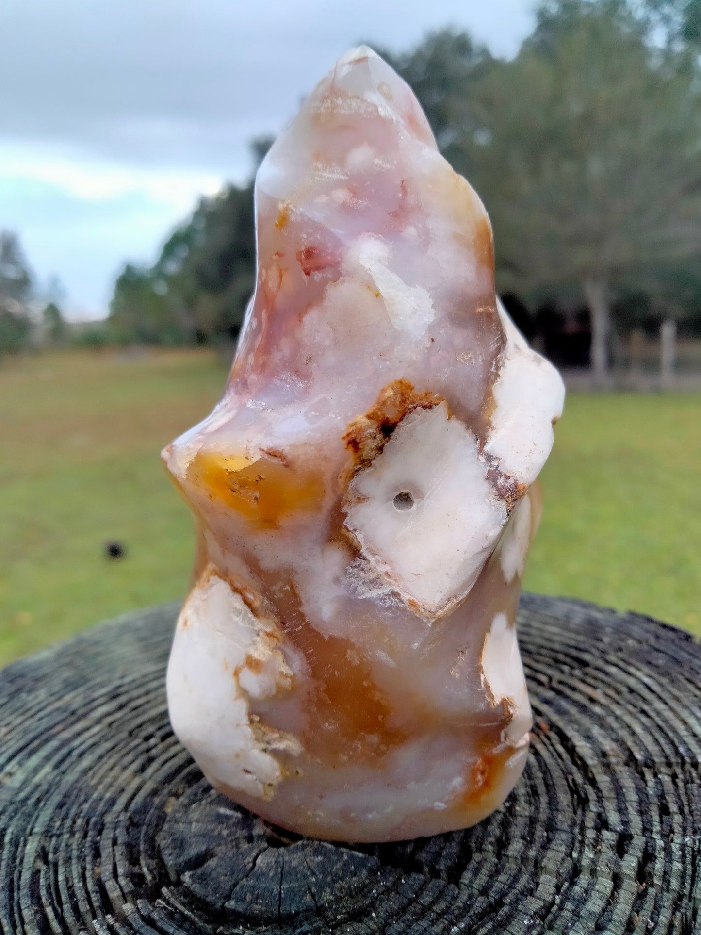 Flower Agate Crystal Flame