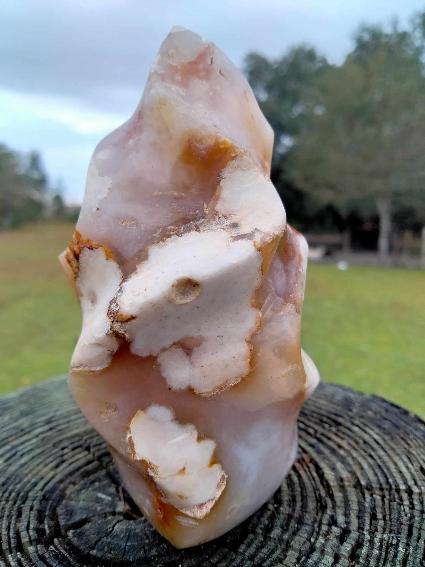 Flower Agate Crystal Flame