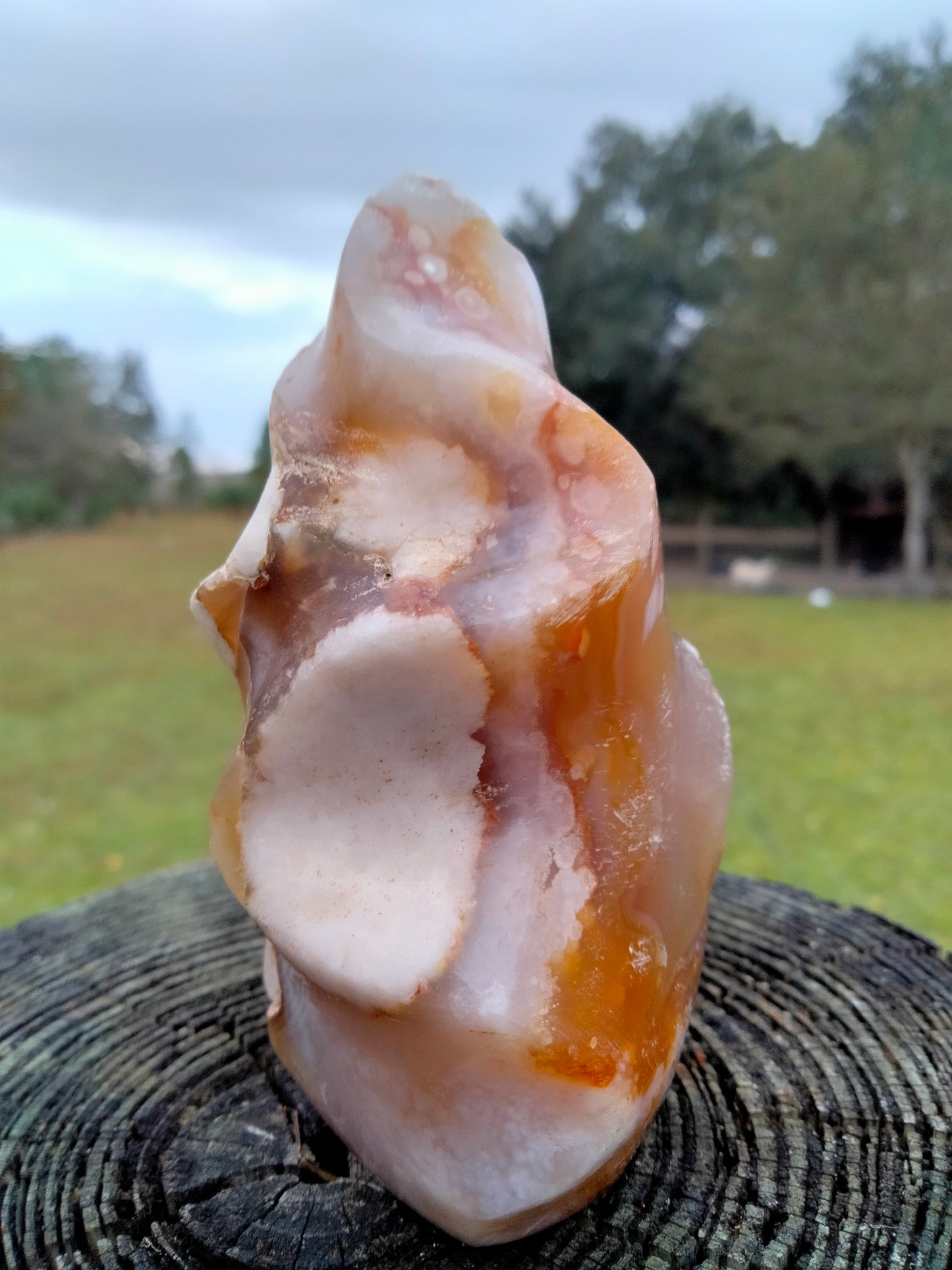 Flower Agate Crystal Flame