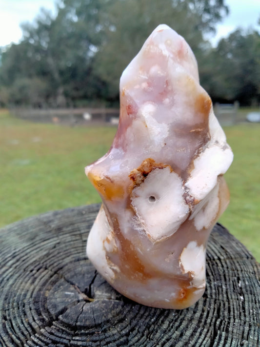 Flower Agate Crystal Flame