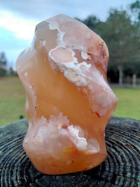 Flower Agate Flame Red and Pink chalcedony