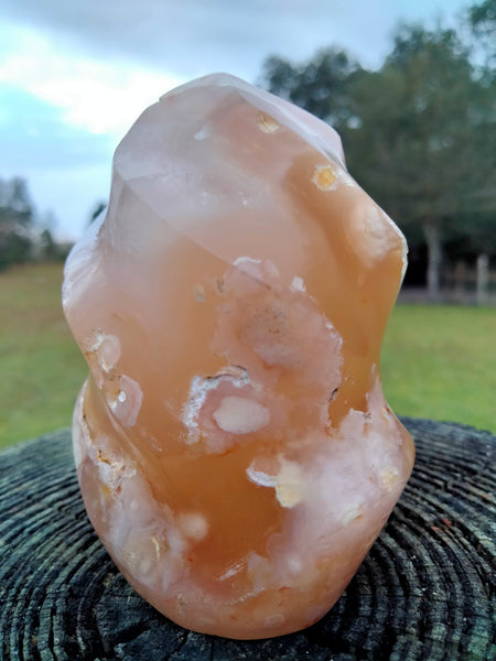 Flower Agate Flame Red and Pink chalcedony