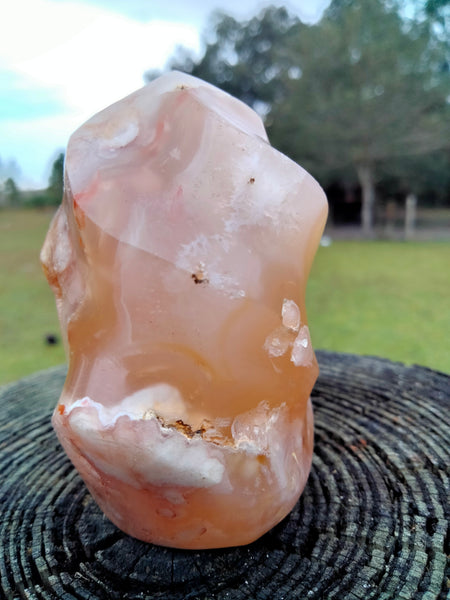 Flower Agate Flame Red and Pink chalcedony