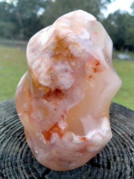 Flower Agate Flame Red and Pink chalcedony