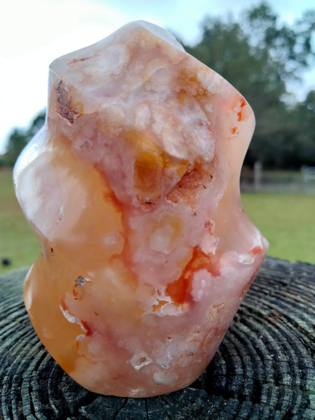 Flower Agate Flame Red and Pink chalcedony