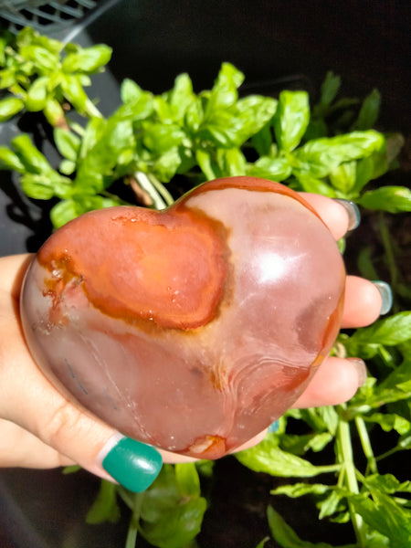 Polychrome Jasper Heart pink & purple