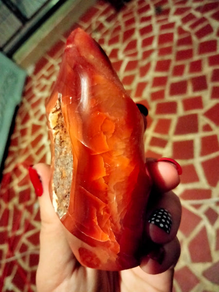 Flame Carnelian Jasper with cave