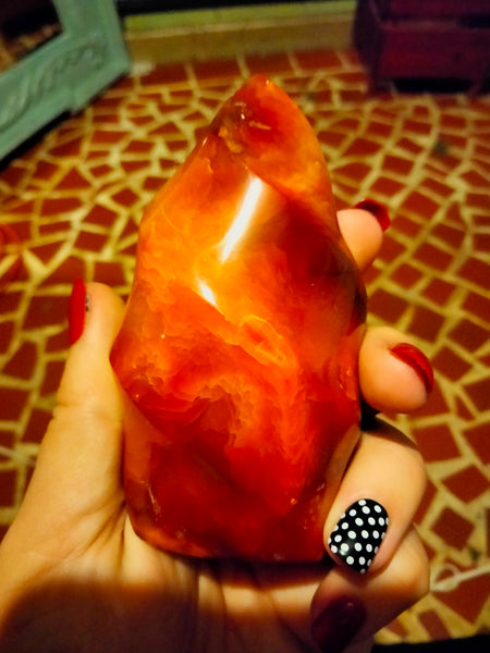 Flame Carnelian Jasper with cave