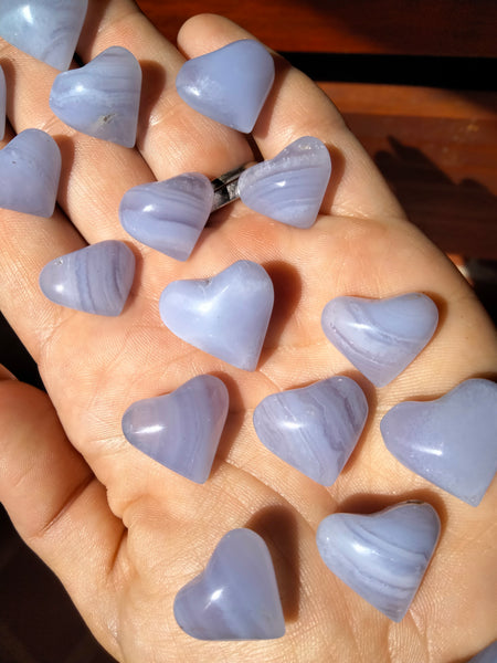 Tiny Blue Laced Agate Heart