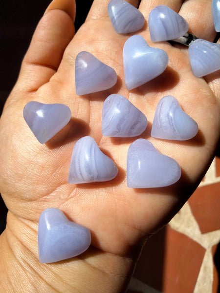 Tiny Blue Laced Agate Heart