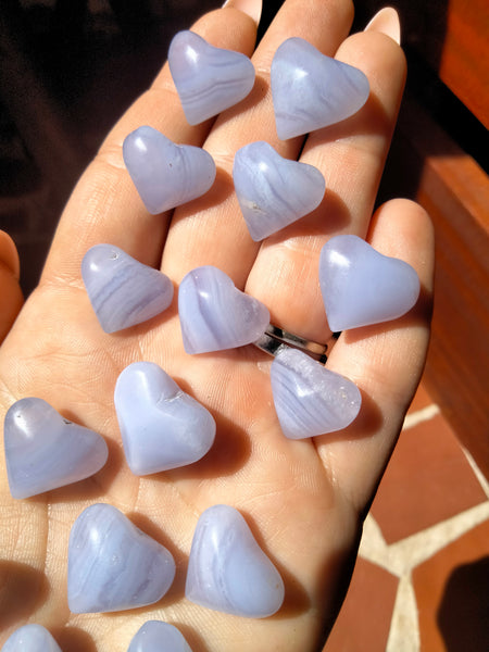 Tiny Blue Laced Agate Heart