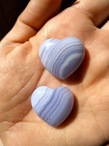 Two left Available Blue Laced Agate Heart