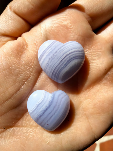 Two left Available Blue Laced Agate Heart