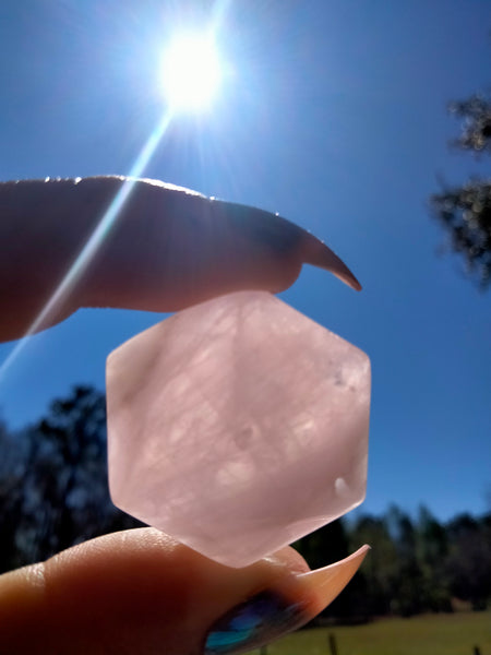 Pink Rose Quartz Hexagon