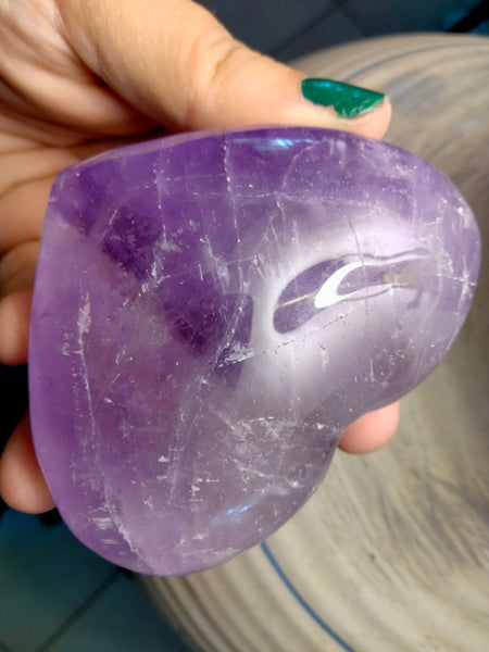 High quality amethyst crystal heart from Brazil