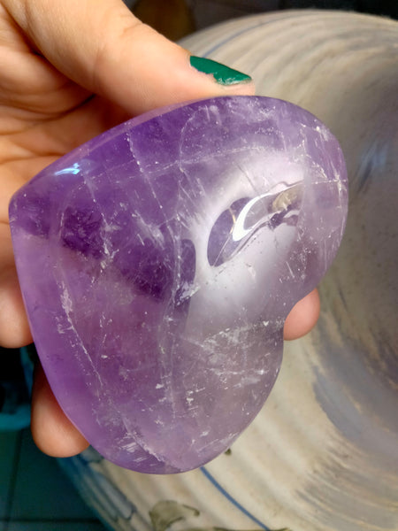 High quality amethyst crystal heart from Brazil