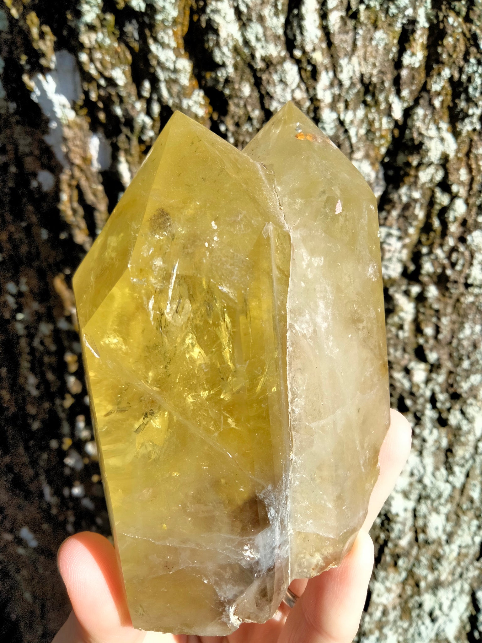 Yellow Citrine Double Tower