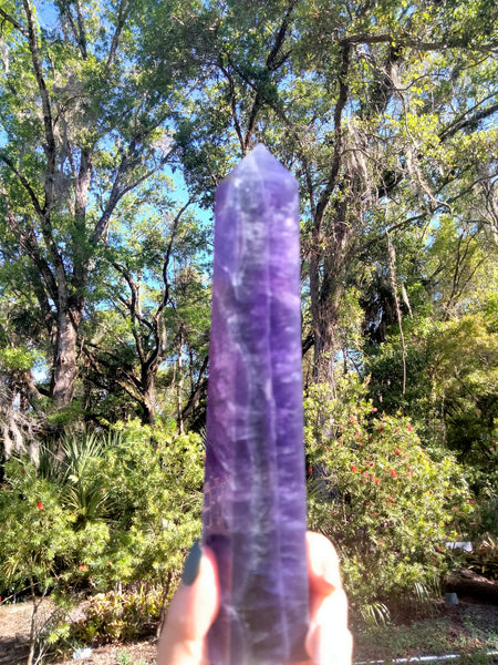 Purple Rainbow Fluorite Tower