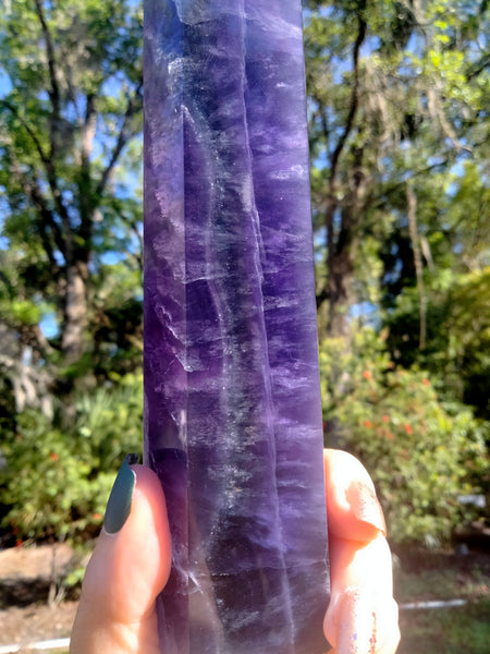 Purple Rainbow Fluorite Tower