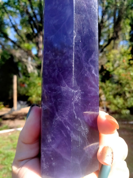 Purple Rainbow Fluorite Tower