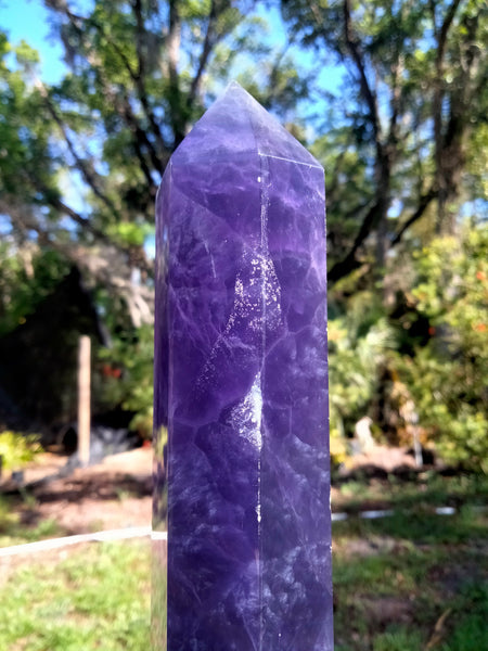 Purple Rainbow Fluorite Tower