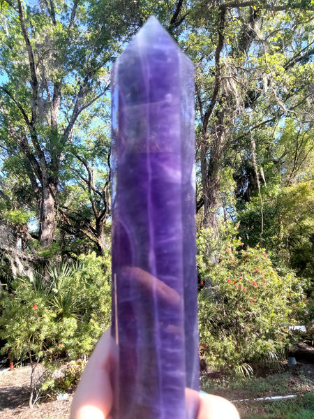 Purple Rainbow Fluorite Tower