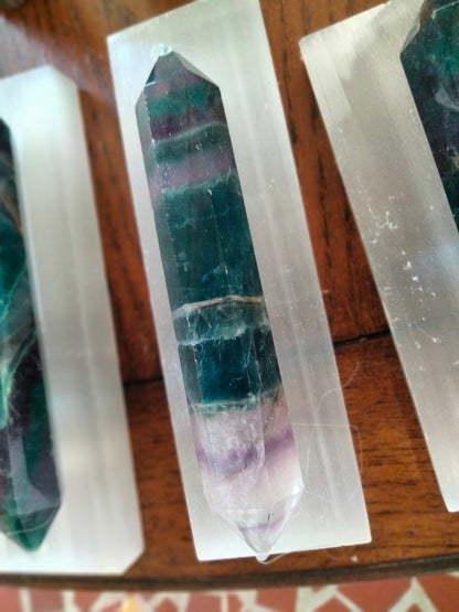 selenite slab fluorite sold separately