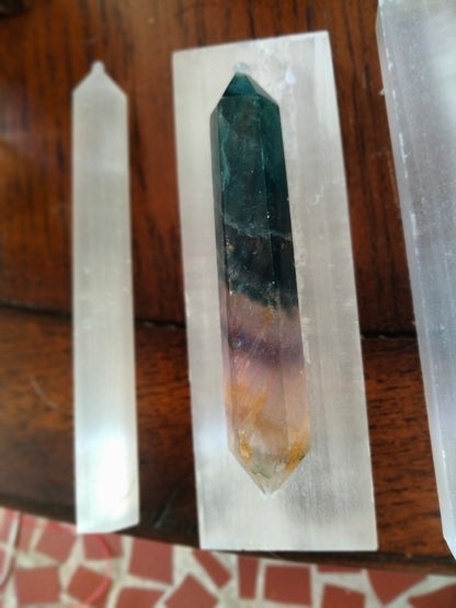 selenite slab fluorite sold separately