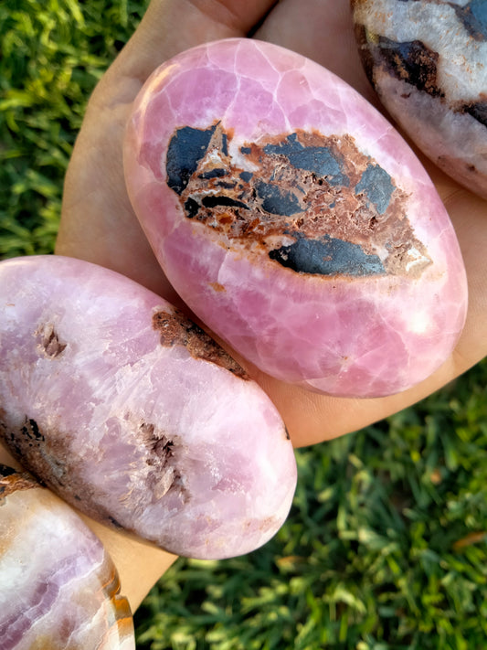 Pink Aragonite Crystal Palmstone