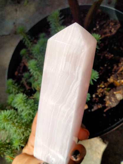 Pink Mangano Calcite uv reactive Tower with banding