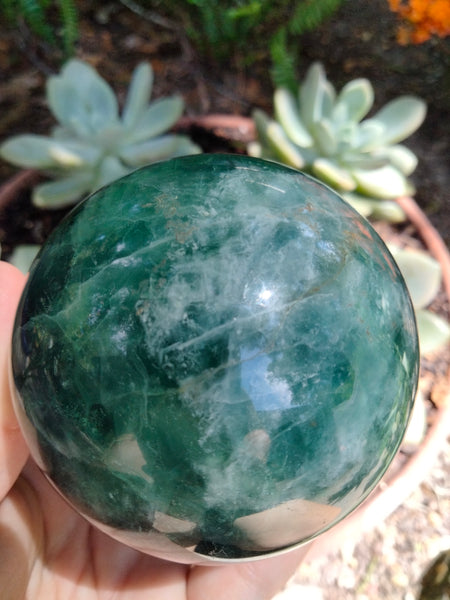 Rainbow Fluorite Sphere Lg with Rainbows!