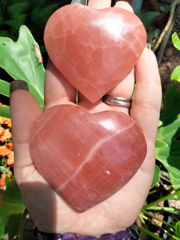 Calcite pink Rose Hearts