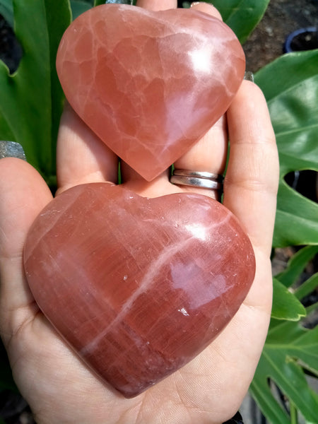 Calcite pink Rose Hearts