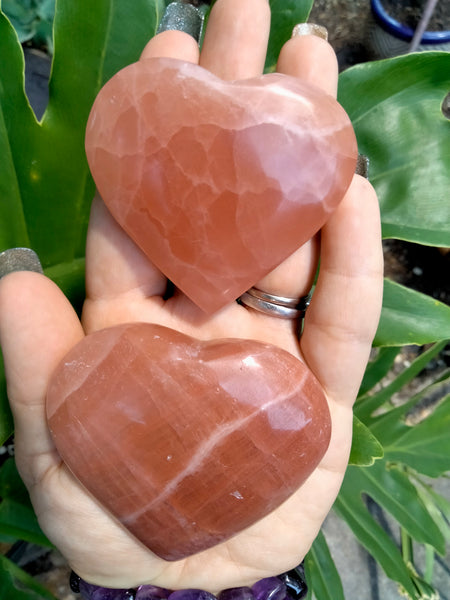 Calcite pink Rose Hearts