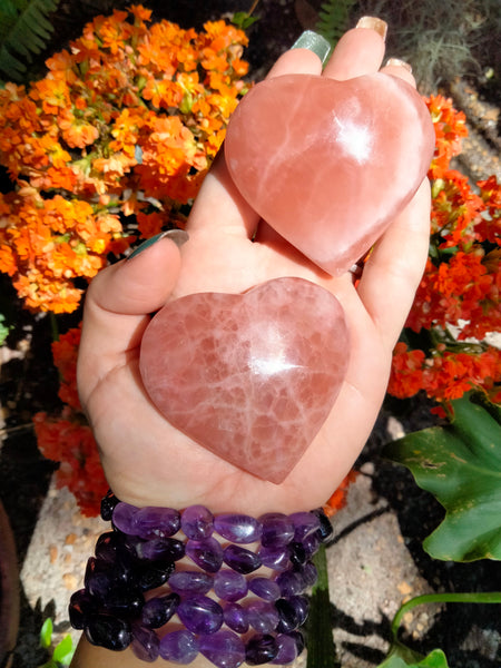 Rose Calcite Hearts